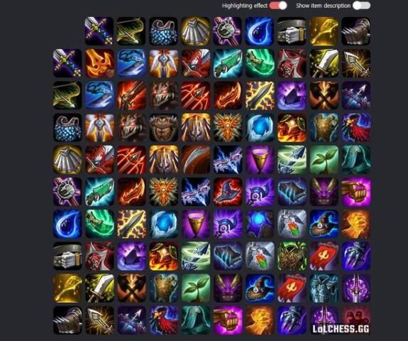 云顶之弈S4赛季装备合成表在哪里