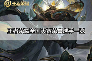 王者荣耀全国大赛荣誉选手一览