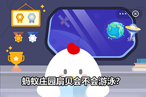 蚂蚁庄园扇贝会不会游泳？