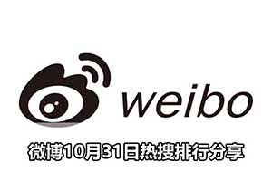 微博10月31日热搜排行分享
