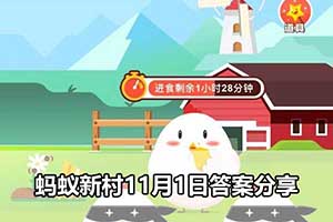 蚂蚁新村11月1日答案分享