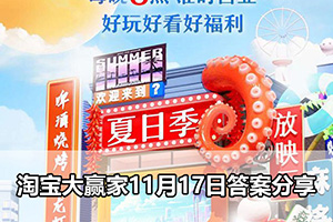 淘宝大赢家11月17日答案分享