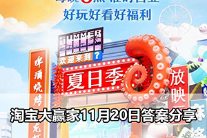 淘宝大赢家11月20日答案分享